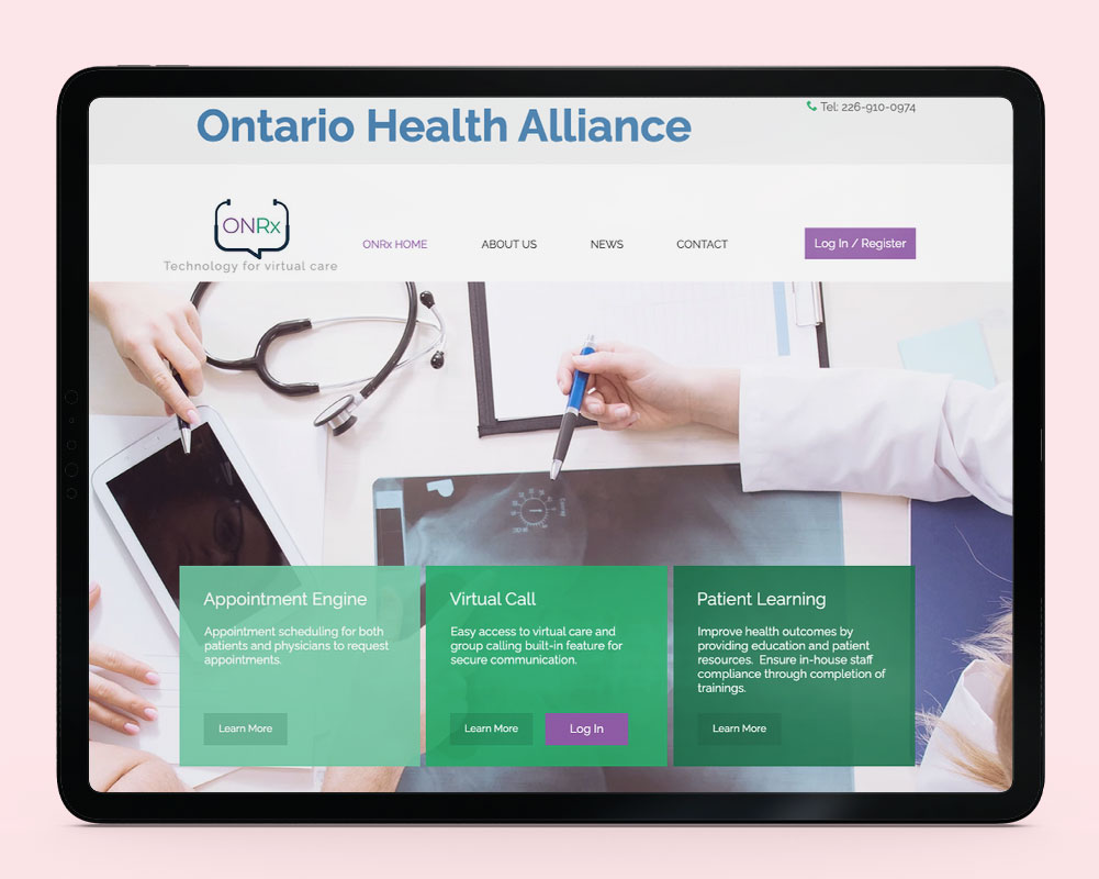 ONRx Healthcare Portal Portfolio Image